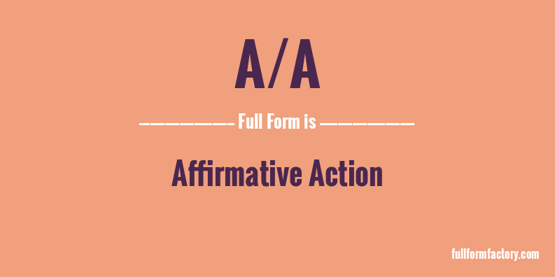 a/a-full-form