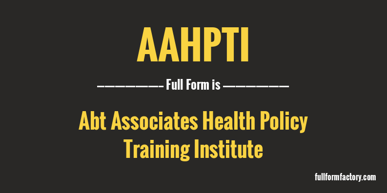 aahpti-full-form