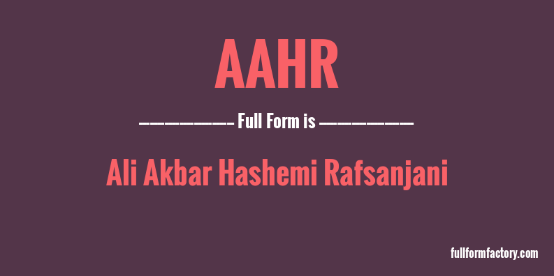 aahr-full-form
