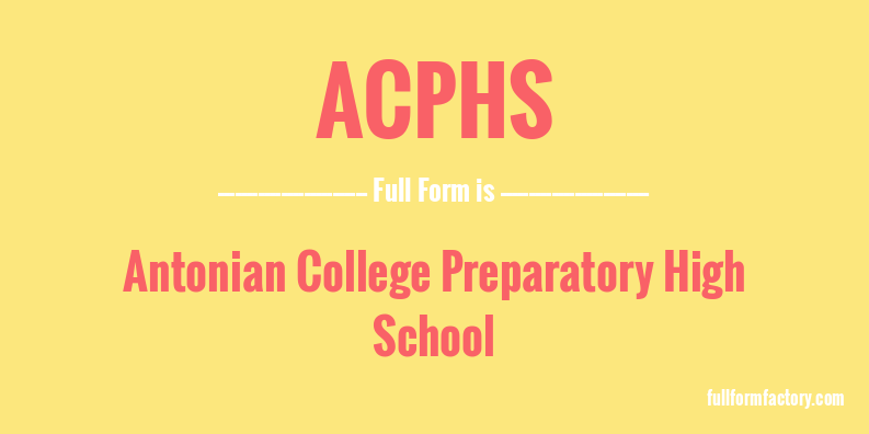acphs-full-form