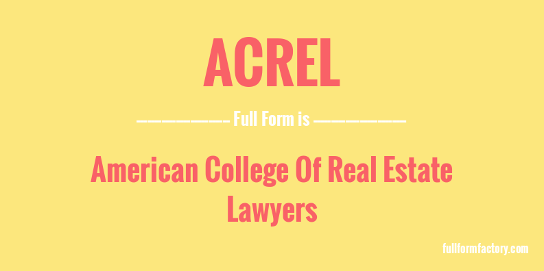 acrel-full-form