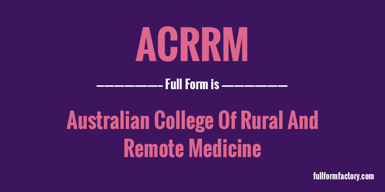 acrrm-full-form