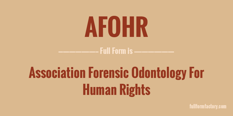 afohr-full-form