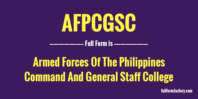 afpcgsc-full-form