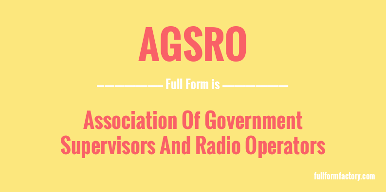 agsro-full-form