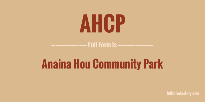 ahcp-full-form