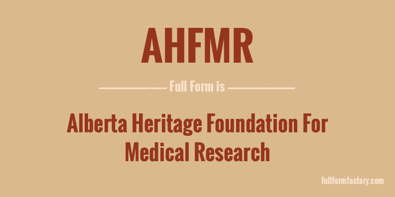 ahfmr-full-form