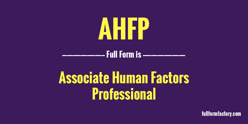 ahfp-full-form
