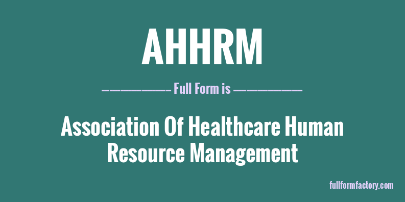 ahhrm-full-form