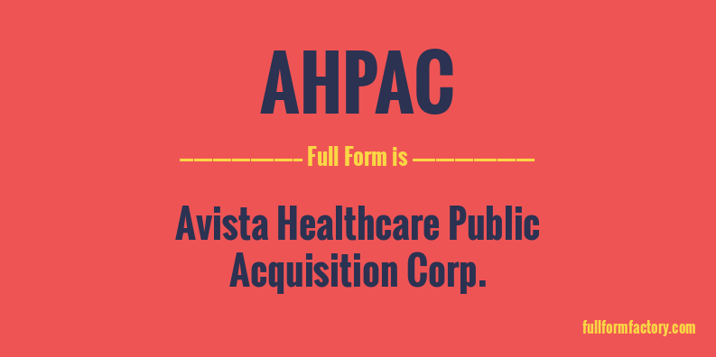 ahpac-full-form