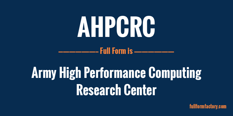 ahpcrc-full-form