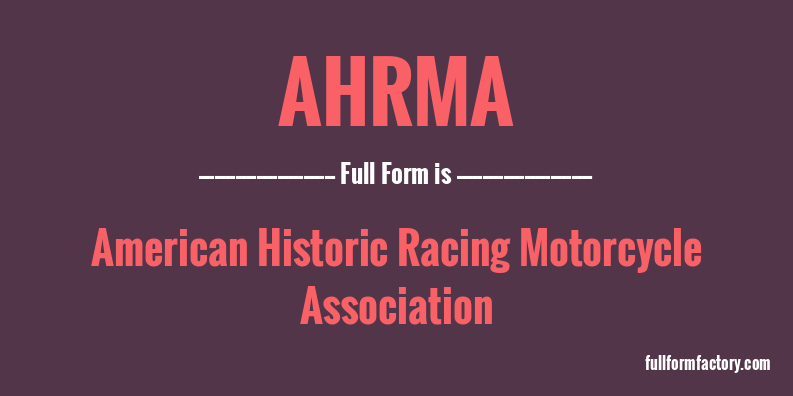 ahrma-full-form