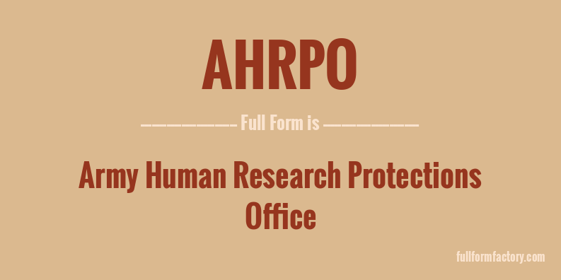 ahrpo-full-form