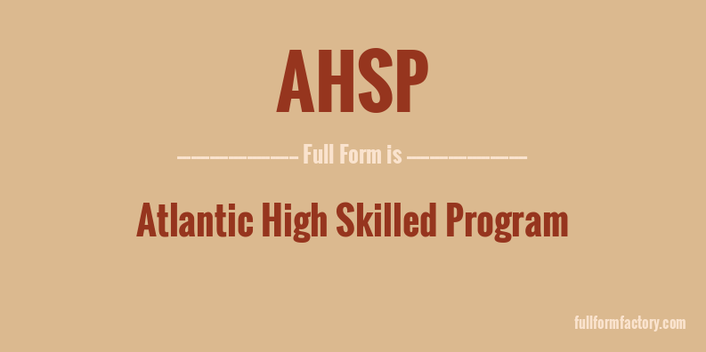 ahsp-full-form