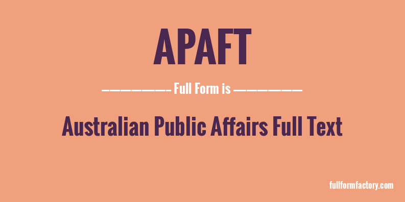 apaft-full-form