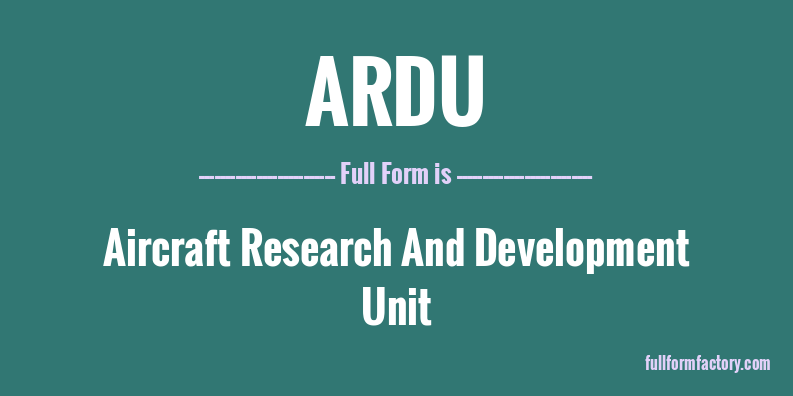 ardu-full-form