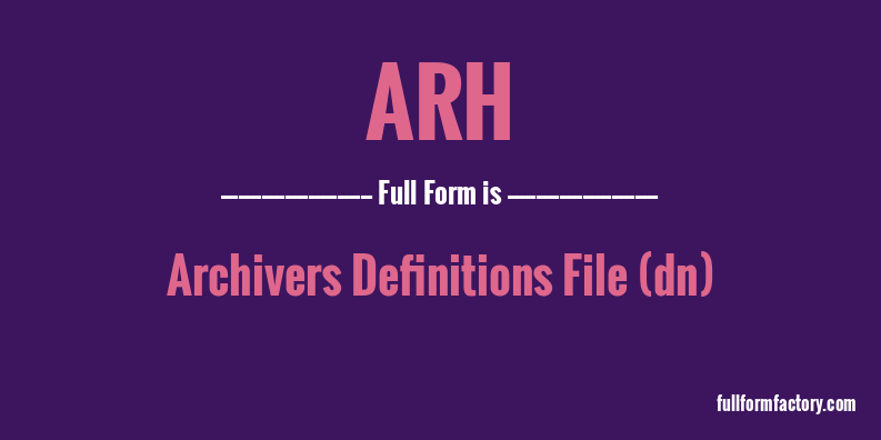 arh-full-form