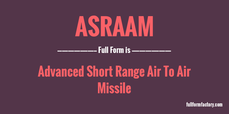 asraam-full-form