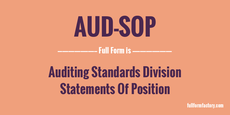 aud-sop-full-form