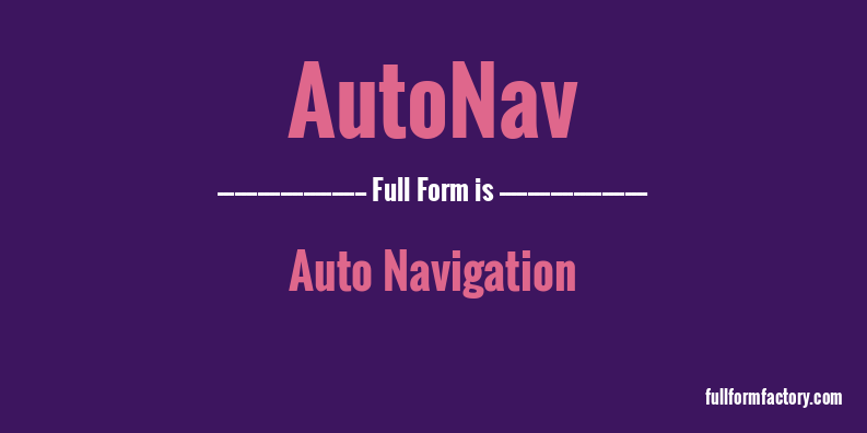 autonav-full-form