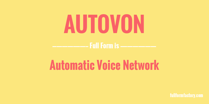 autovon-full-form