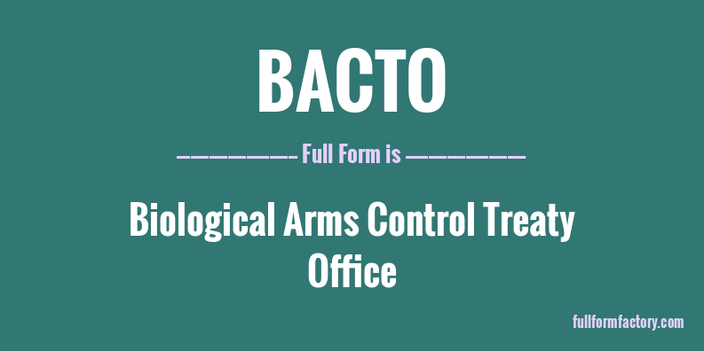 bacto-full-form