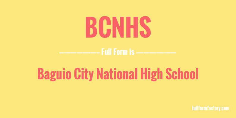 bcnhs-full-form