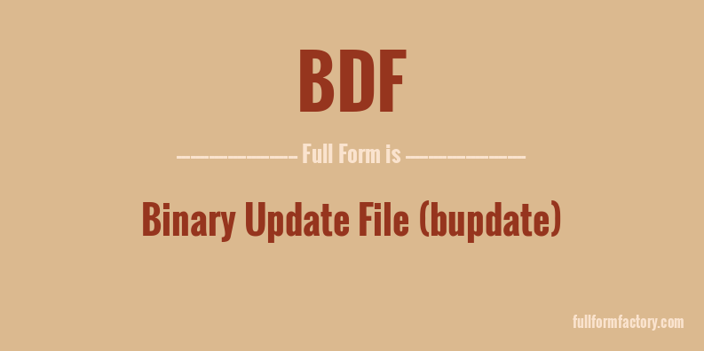 bdf-full-form