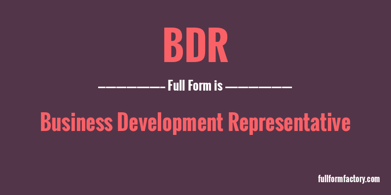 bdr-full-form
