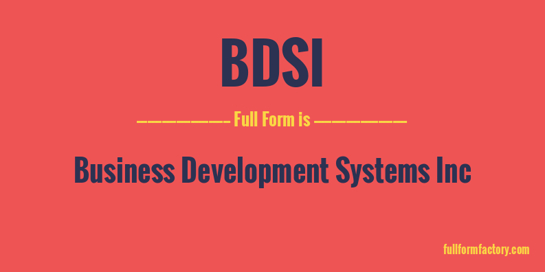 bdsi-full-form