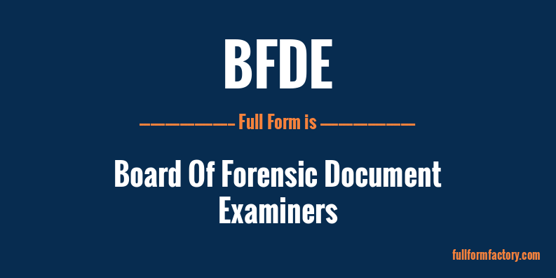 bfde-full-form