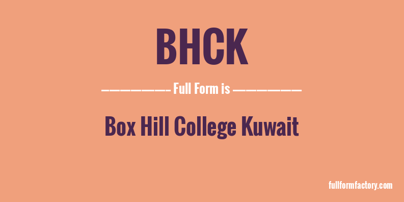 bhck-full-form