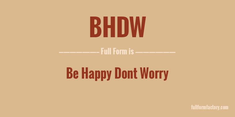 bhdw-full-form