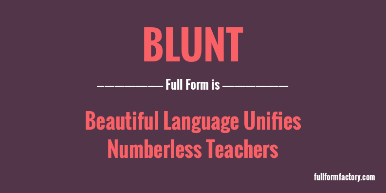 blunt-full-form