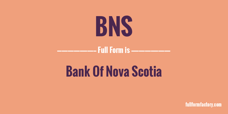 BNS Abbreviation Meaning FullForm Factory