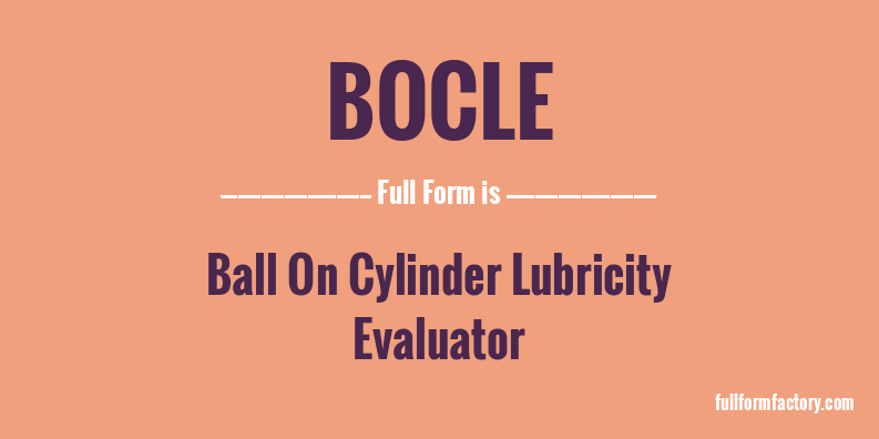 bocle-full-form