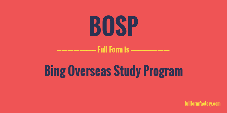 bosp-full-form