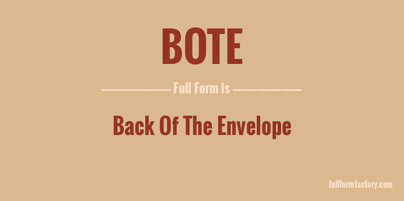 bote-full-form