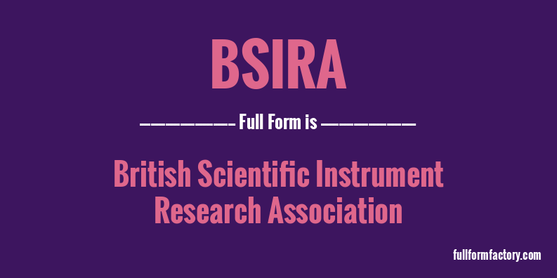 bsira-full-form