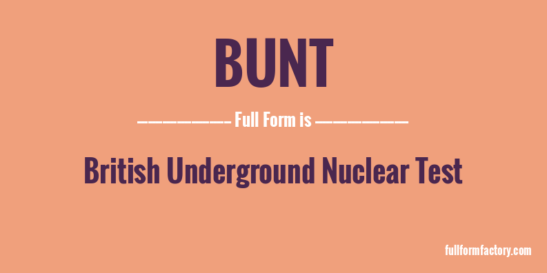 bunt-full-form