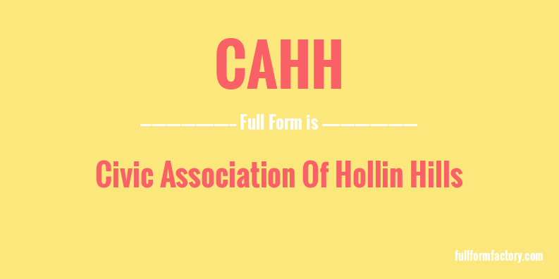 cahh-full-form