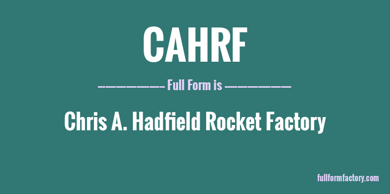 cahrf-full-form