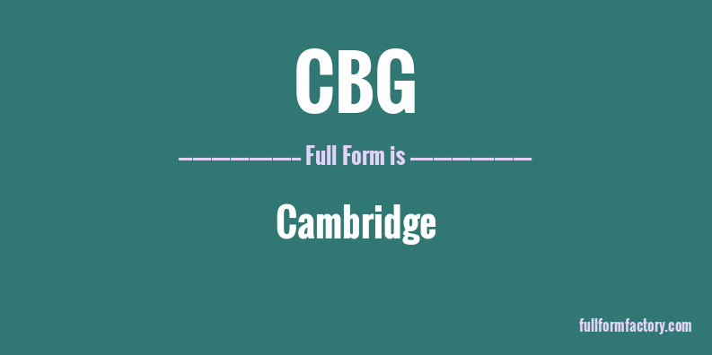 cbg-full-form