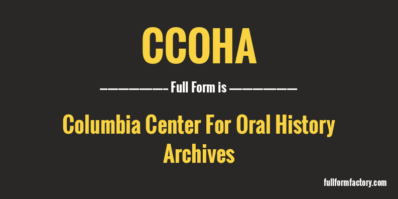 ccoha-full-form