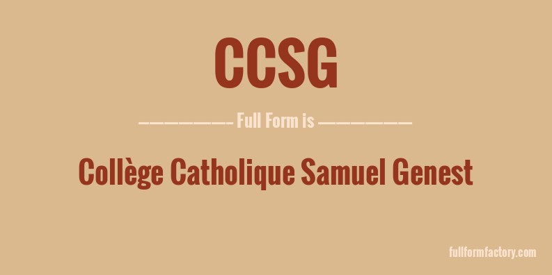 ccsg-full-form