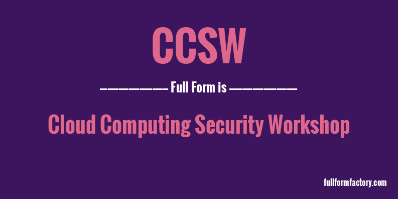 ccsw-full-form