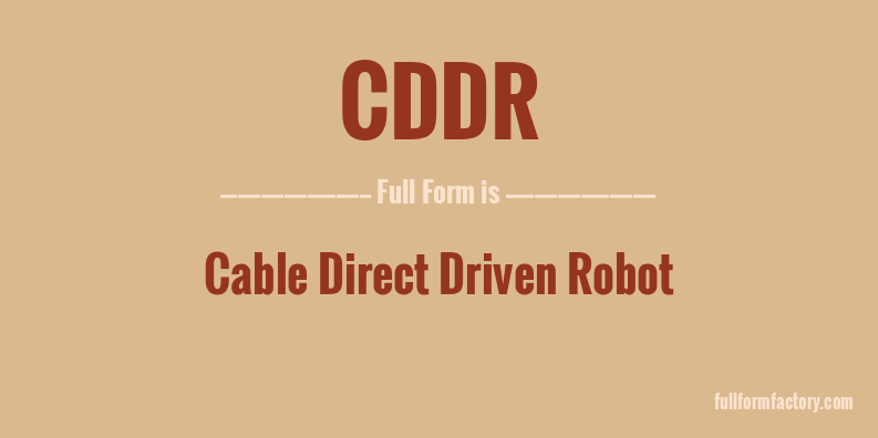 cddr-full-form