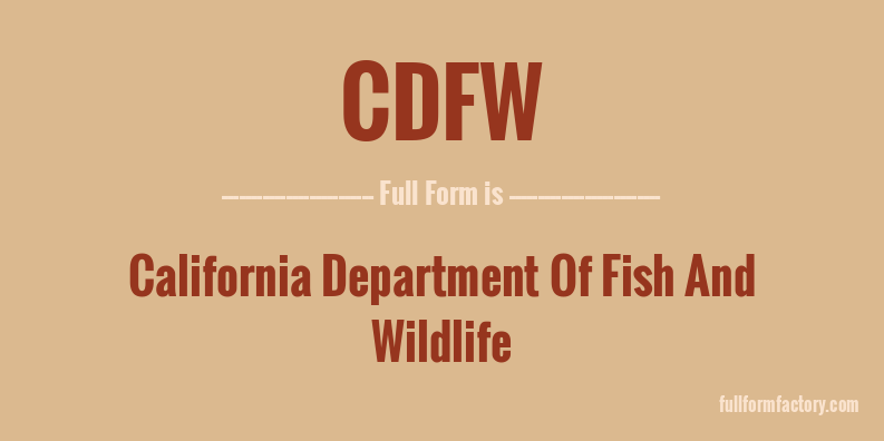 cdfw-full-form
