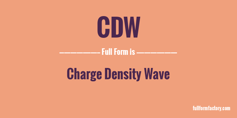 cdw-full-form