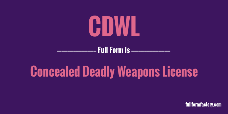 cdwl-full-form
